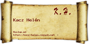 Kacz Helén névjegykártya