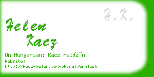 helen kacz business card